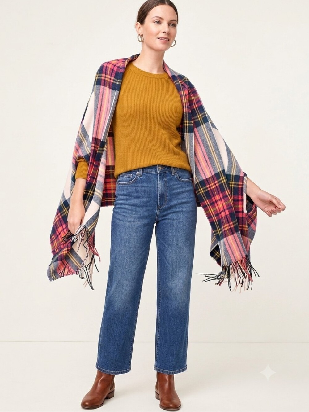 NWT J. Crew Women’s Blanket Cape Scarf Shawl Poncho Plaid One Size